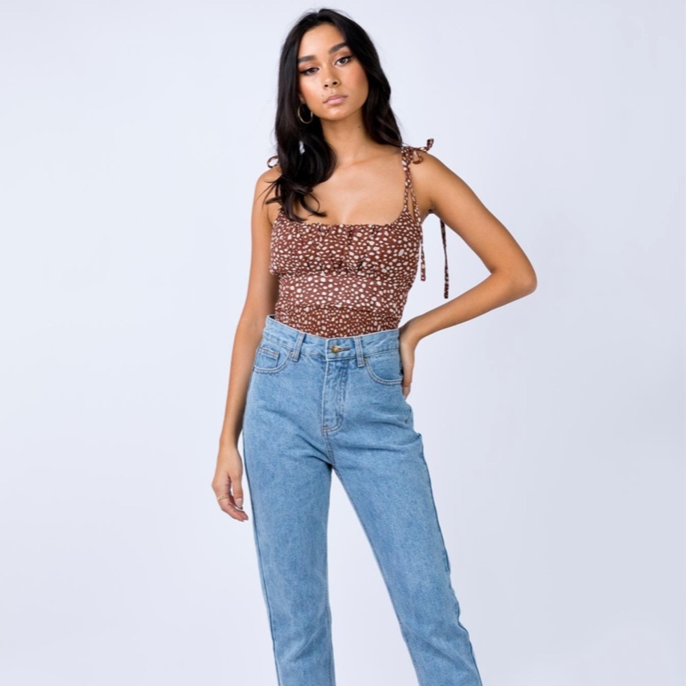 Princess Polly brown pattern bodysuit